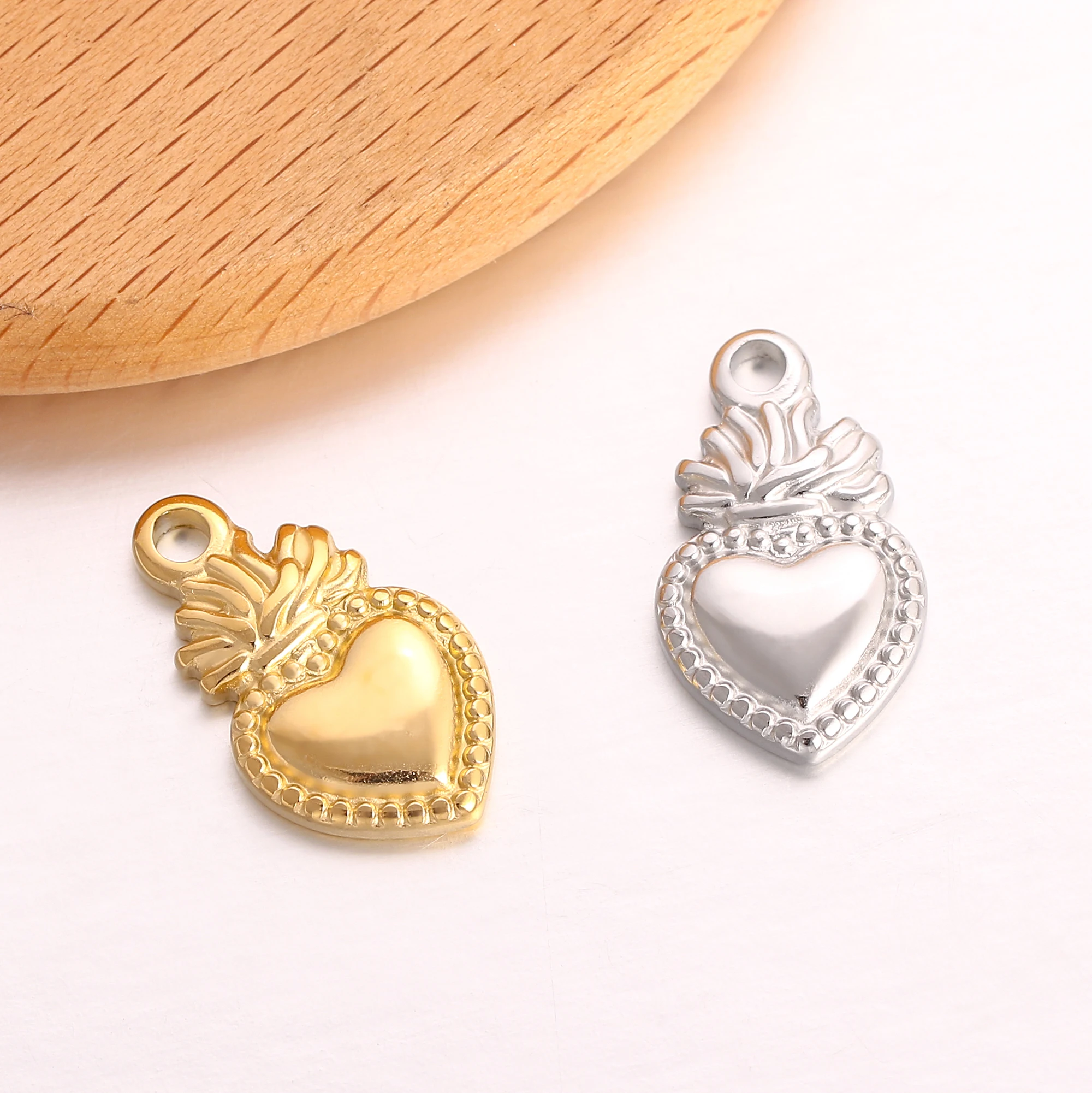 3 Teile/los Heiliges Herz Charms Katholischen 3D Liebe Form Anhänger Edelstahl Baumeln DIY Halskette Armband Schmuck Finden – Detail 4