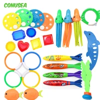 Kids Summer Shark fish Diving Toys Children's Swimming Pool Game Treasure Hunt Diving Torpedo Water Ring Diamond Water Suit Toys 1