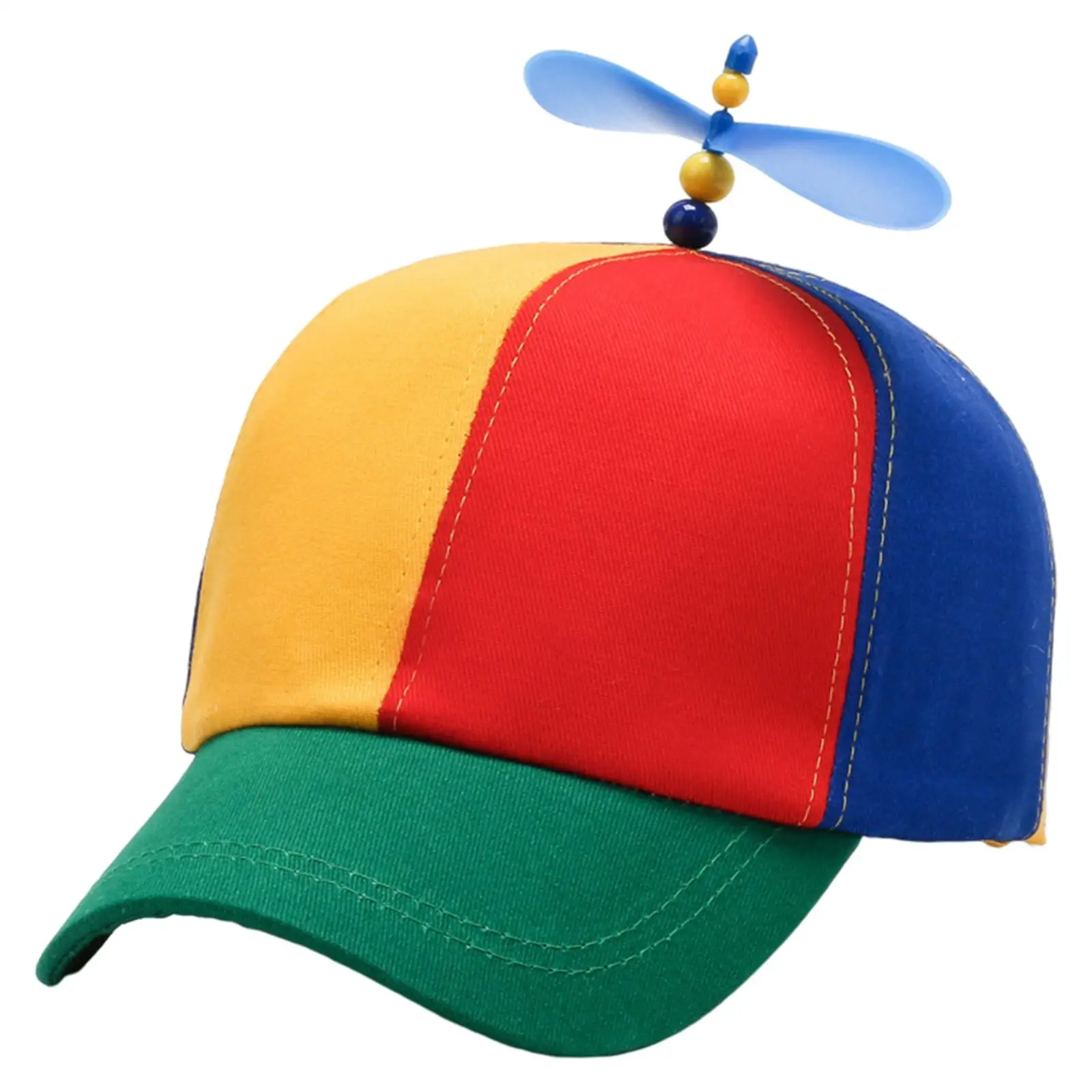 Colorful Propeller Hat, with Propeller On Top Funny Fashion Spinning Propeller Ball Hat Baseball Hat for Travel Sports Adult