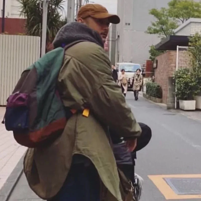 New Arrival Vintage KAPITAL Simple Mid Length Loose Cotton Jacket for Men Casual Thick Winter Oversized Parka Coat Japan Style