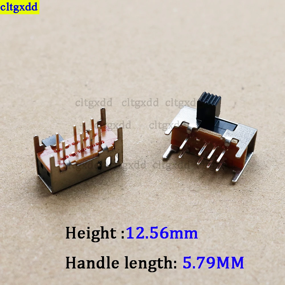 10piece SK23D05 G6 panel PCB 8-pin 3-position 2P3T DP3T sliding switch side knob straight foot handle to toggle power