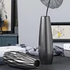 Ceramic Tabletop Flower Vase Handmade Handicrafts Fashion Creativity Black Vase Study Hallway Home Wedding Decoration 3