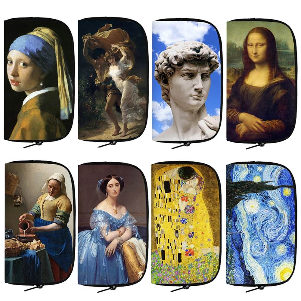 Historia sztuki słynny obraz portfel z nadrukiem Mona Lisa