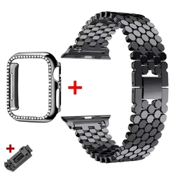Premium Stainless Steel Watch Band Strap - Elegant Wristband Bracelet for 38mm (Black band case)