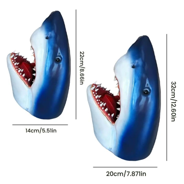 2023 Új Kreatív Fehér Cápa Kerti Művészeti Szobor Gyanta Élethű Fej Udvar Úszómedence Dekoráció - Image 6