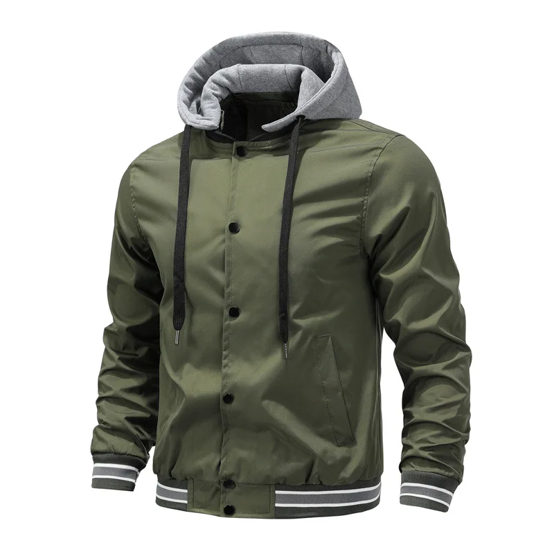 

Men's New Sports Hooded Baseball Jacket Large Loose Fashion Jacket