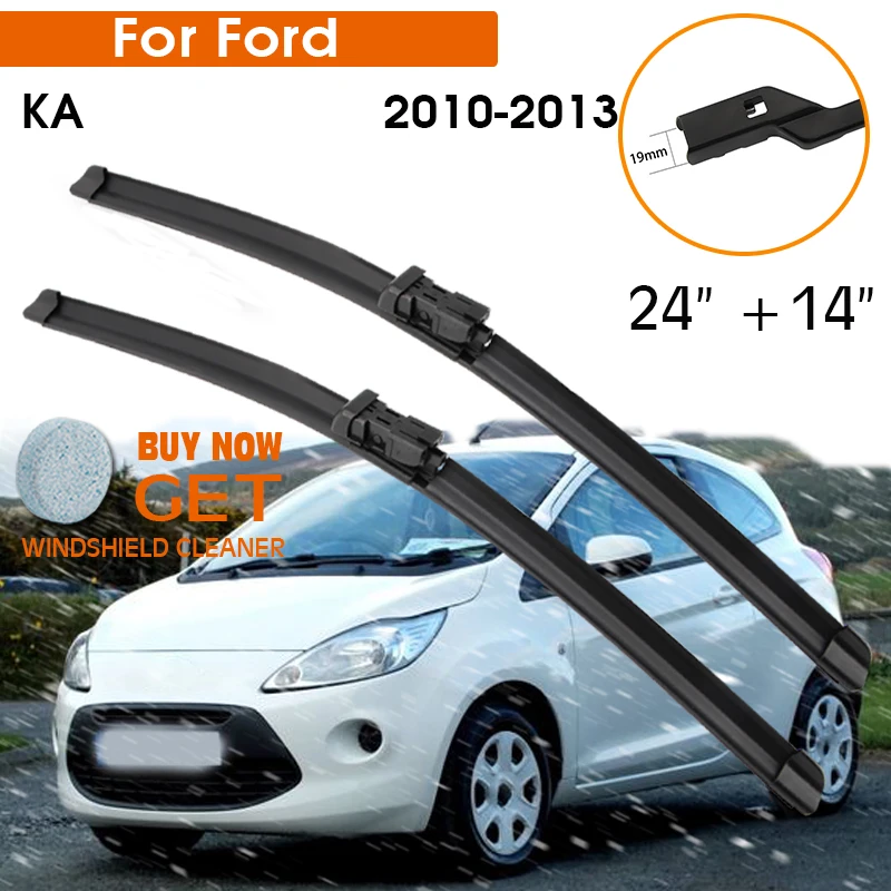 

Car Wiper Blade For Ford KA 2010-2013 Windshield Rubber Silicon Refill Front Window Wiper 24"+14" LHD RHD Auto Accessorie