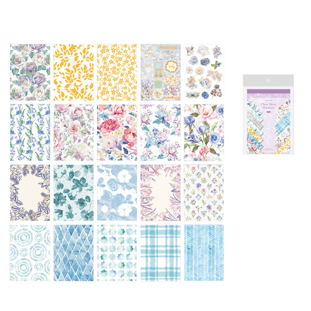 

Vintage Journaling Stickers 20Pcs Background Paper for Scrapbooking Ideal for Bottle Cup and Gift Box Decoration