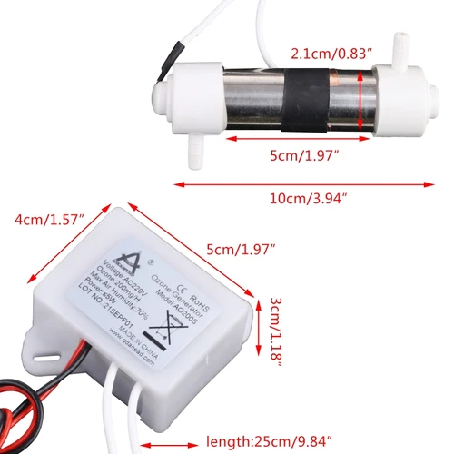 AC220V 200mg 오존 발생기 튜브 DIY 물 처리 공기 청정기 홈 새로운 드롭 배송 4