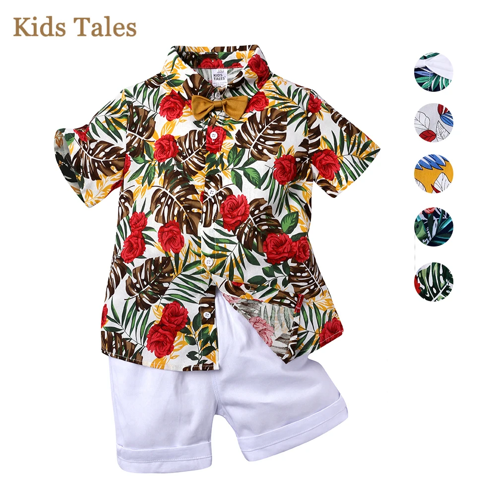 MOHEZ Jongens Hawaiiaanse Shirt En Korte Set Zomer Outfit MOHEZ Jongens Hawaiiaanse Shirt En Korte Set Zomer Outfit