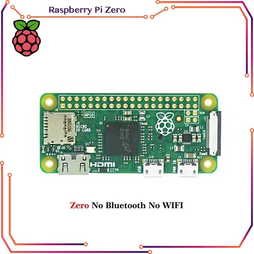 Placa Raspberry Pi Zero 2W / W / WH /2WH WIFI Bluetooth com CPU de 1GHz 512MB RAM Raspberry Pi Zero Versão 1.3