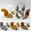 Simulation Mini Squatting Squirrel Model Cute Imitation Fox Ornaments Children Birthday Gifts Home Decor Plush Figures Craft 1