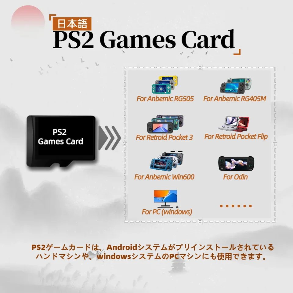 PS2 ゲームカード Anbernic RG405M 日本語版すべての