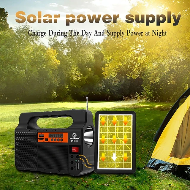 Solar Light Solar Power Panel Generator Kit Home System 3 LED Bulb Highlight Energy Saving Light Solar Lighting with FM Radio 2