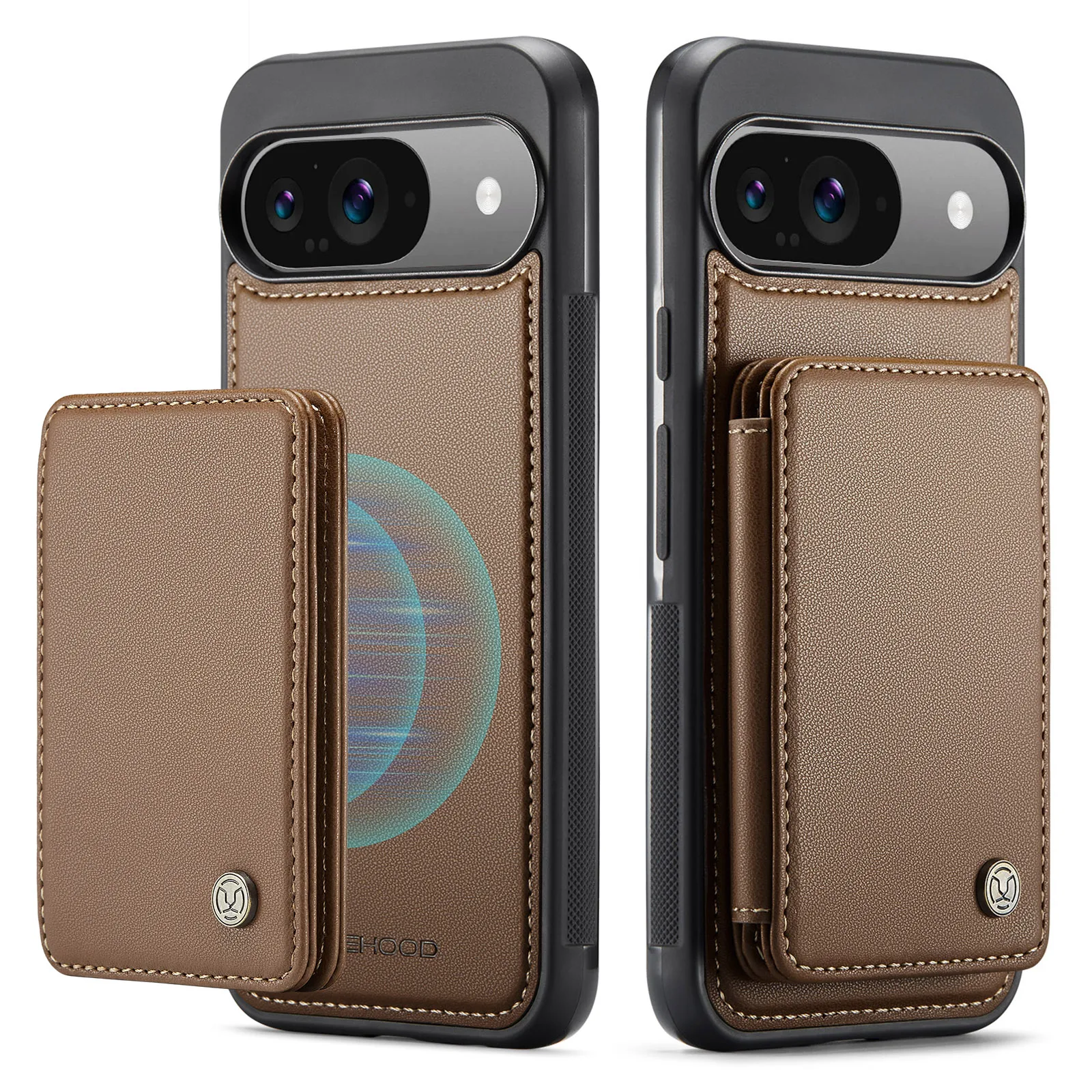 2 in 1 Abnehmbare Magnetkarten-Solt-Geldbörsen-Lederhülle für Google Pixel 9 Pro XL 9Pro Abnehmbare Tasche RFID-Telefonabdeckung_voghion.com