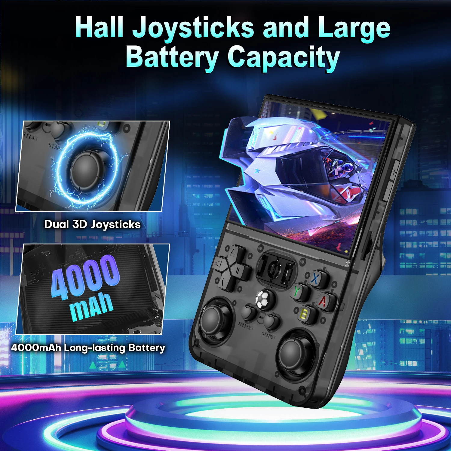 R36PRO Retro Handheld Game Console 64/128G Open Source 3.5 Inch IPS Screen Linux System Portable Pocket Video Player_voghion.com