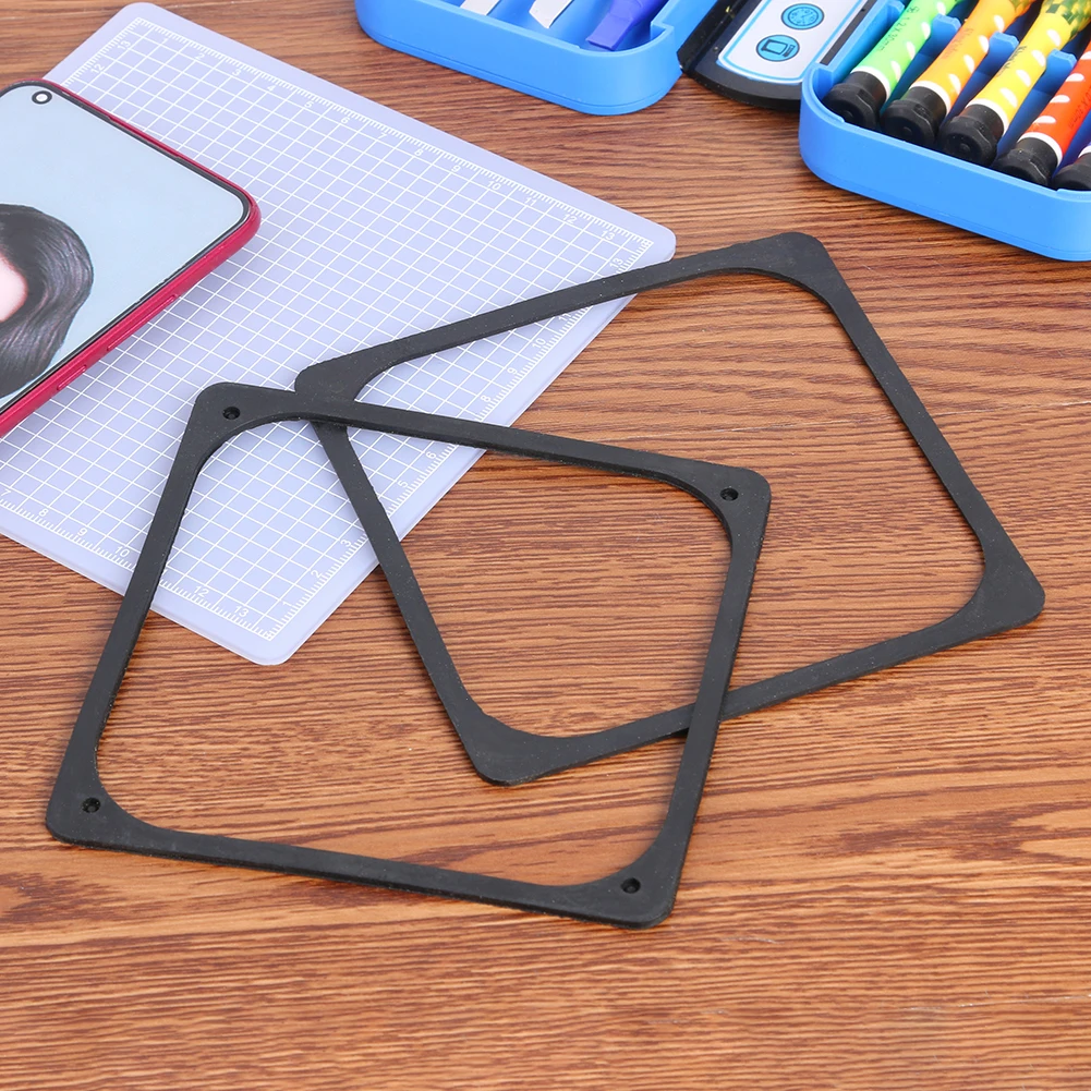 PC 케이스 팬용 충격 흡수 방진 실리콘 가스켓 2개 120x120mm