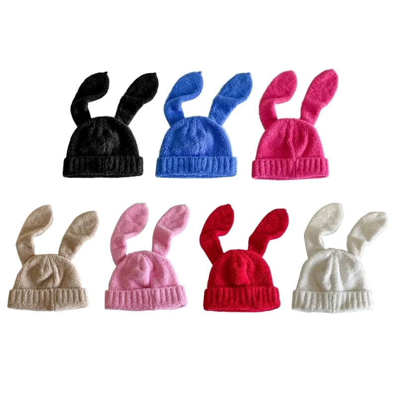 

Funny Plush Hat Winter Warm Cap Long Rabbit Ear Skull Cap Cosplay Party Hat for Teens Adult Universal Sport Headwear