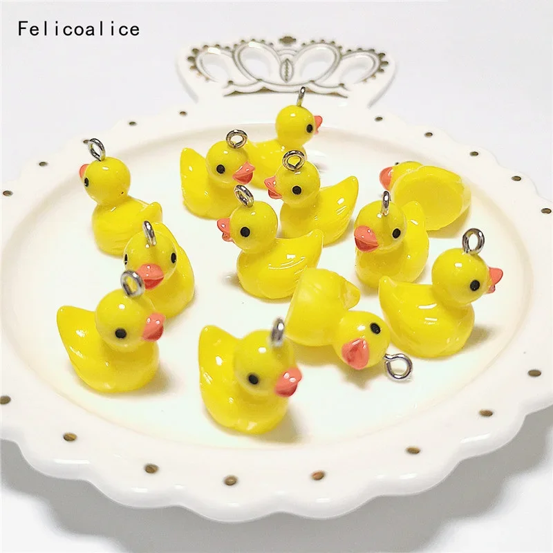 

Добавки в виде животных Kawaii, 100 шт., подвески из смолы, корова, желтая утка, сделай сам, декор для пушистого прозрачного хрустящего слайма, глина