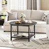 Coffee Tables for Living Room, Round Coffee Table, Small Coffee Table with Storage, 2 Tier Modern Table 6