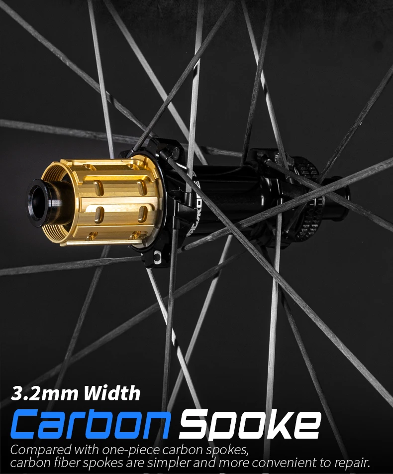 KORE Carbon-Speichenräder 700C Rennrad-Laufradsatz Tubeless Scheibenbremse 36T/60T HG XDR Nabe 1199g Carbon-Felge Rennrad-Laufradsatz – Detail 4