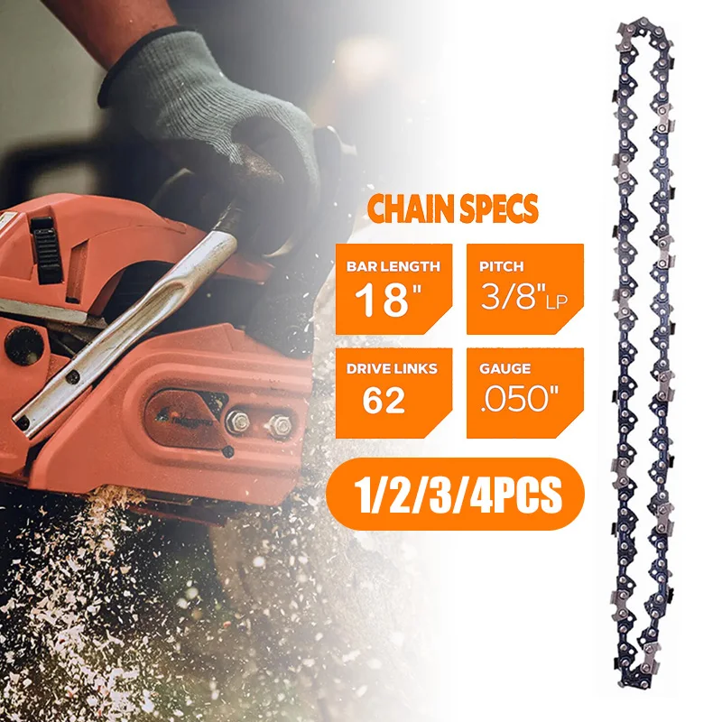 18 Inch Chainsaw Chain 62DL 3/8"LP 0.050" Gauge Chain Saw Blade Replacement Parts For Woodworking Electric Chainsaw Accessories chainsaw chain