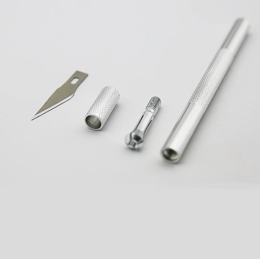 200pcs New Paper Knife Engraving Cutter Metal Handle Craft utility Carving Knife Safety Cutter Paper 6 Pcs Blade Accessory