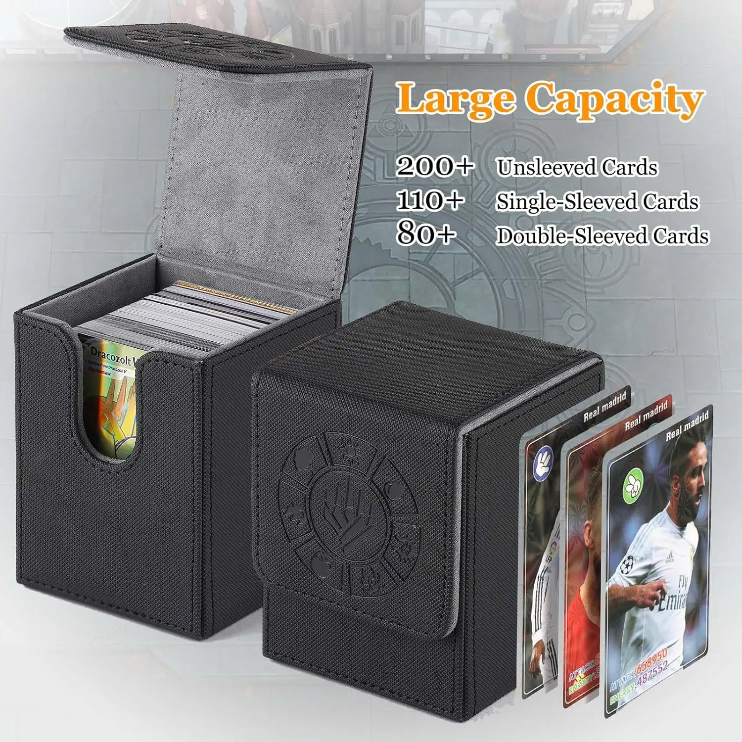 Card Deck Box 110 Storage MTG Deck Box with 50 Pcs Card Sleeve Collectible Trading Cases for Magic Commander and More