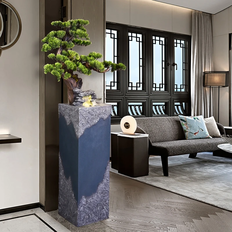 

XK Large Floor New Chinese Style Living Room Entrance Flowing Water Ornaments Slightly Luxury Decoration Fountain Rockery