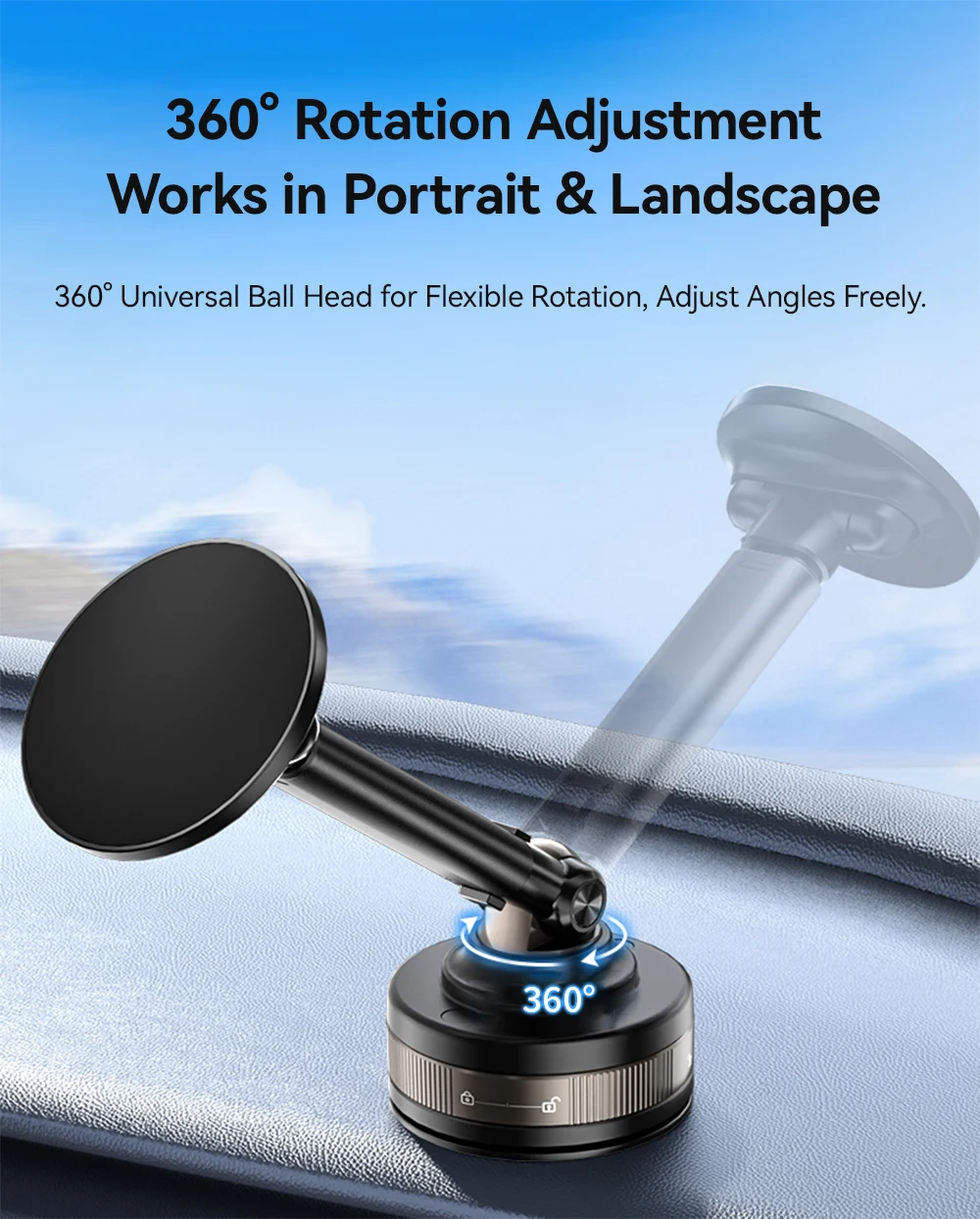 Magnetic Car Phone Mount Strong Magnet Dashboard Windshield Suction Cup Phone Ho