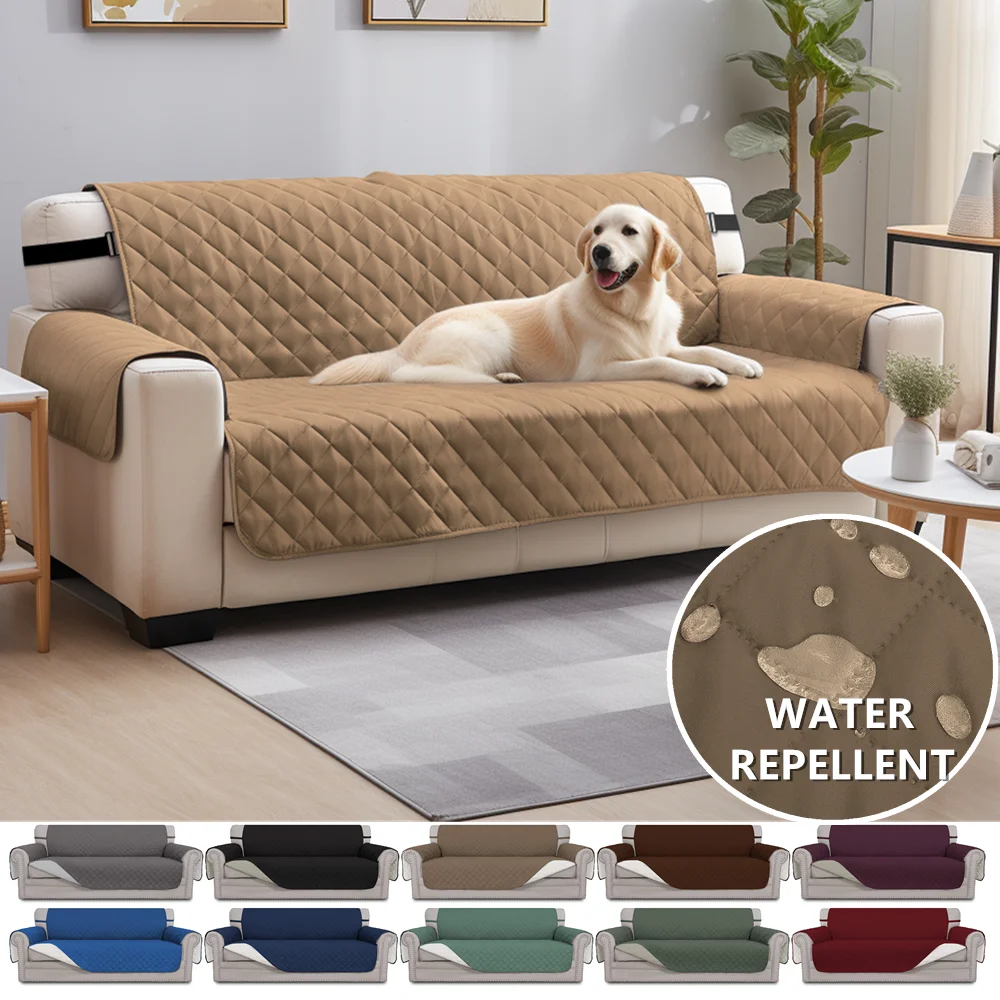 Sofa Covers Waterproof Sofa Slipcovers 1/2/3/4 Seater Non Slip Cover for Kids Pets Washable Sofa Protector with Elastic Strap