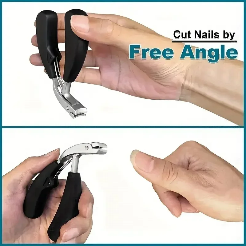 Stainless Steel Nail Clipper Curved Large Opening Anti-splash Nail Trimmer Ergonomic Design Pedicure Tools Men & Women