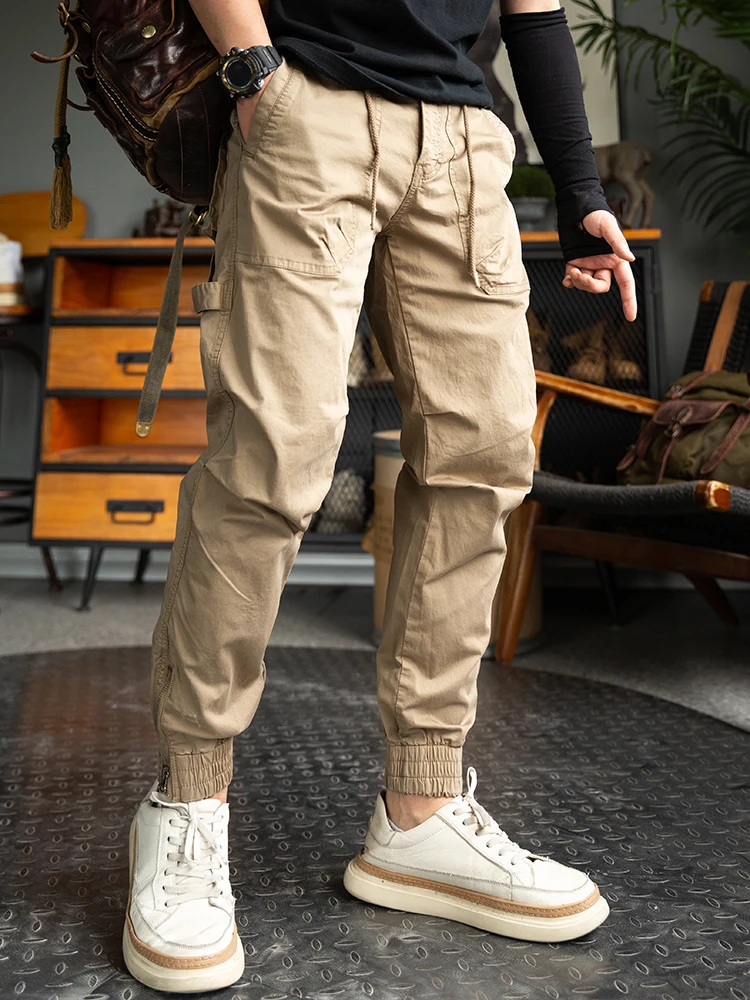 2022 Mens Waterproof Cargo Pants Elastic Multiple Pocket Military Male Trousers Outdoor Joggers