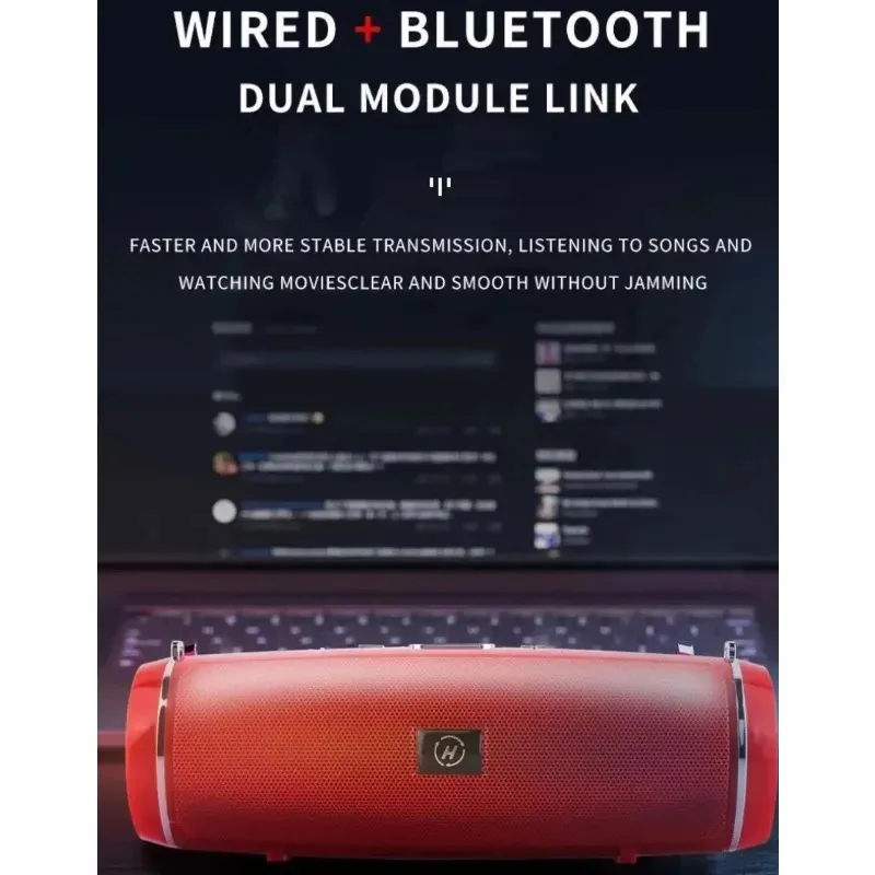 Mini Portable Wireless Bluetooth Speaker Outdoor Column Speaker Subwoofer Stereo Speaker Radio Card Audio System