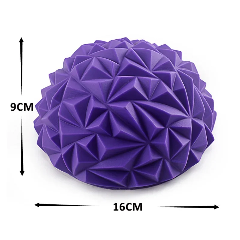 Yoga ball 16cm Yoga ball PVC inflatable massage point half fit ball balance trainer stabilizer GYM Pilates fitness pineapple massage