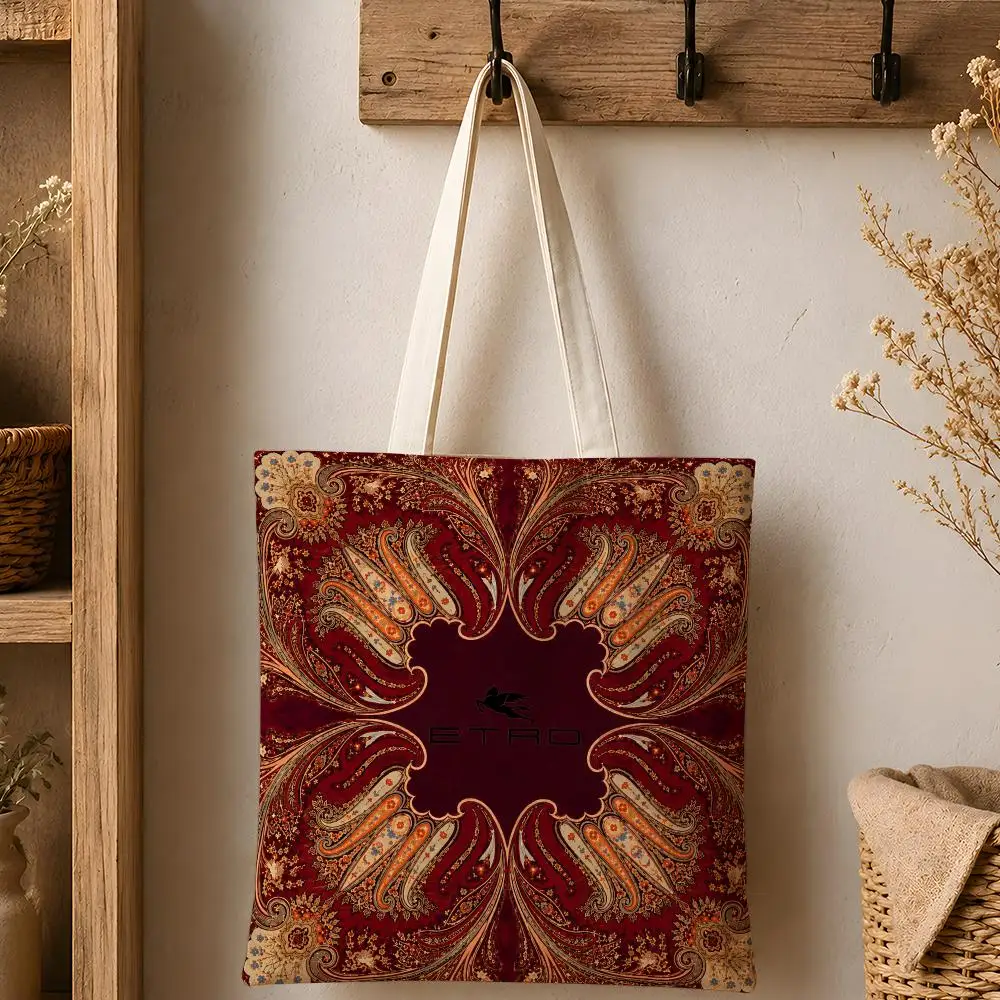 Eco-Friendly Cotton Canvas Tote Bag - Reusable Large Capacity Fashion Storage Bag