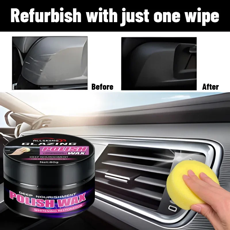 Universal Leather and Plastic Repair Polishing Wax - Automotive interior reconditioning cream for leather/plastic/rubber care
