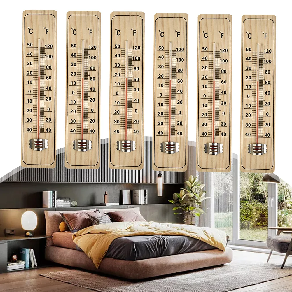 

Garden Décor Wooden Thermometer Home Yard Wooden 21.5 X 4.8 X 0.8cm 3PCS Thermometer Traditional Wall Mounting