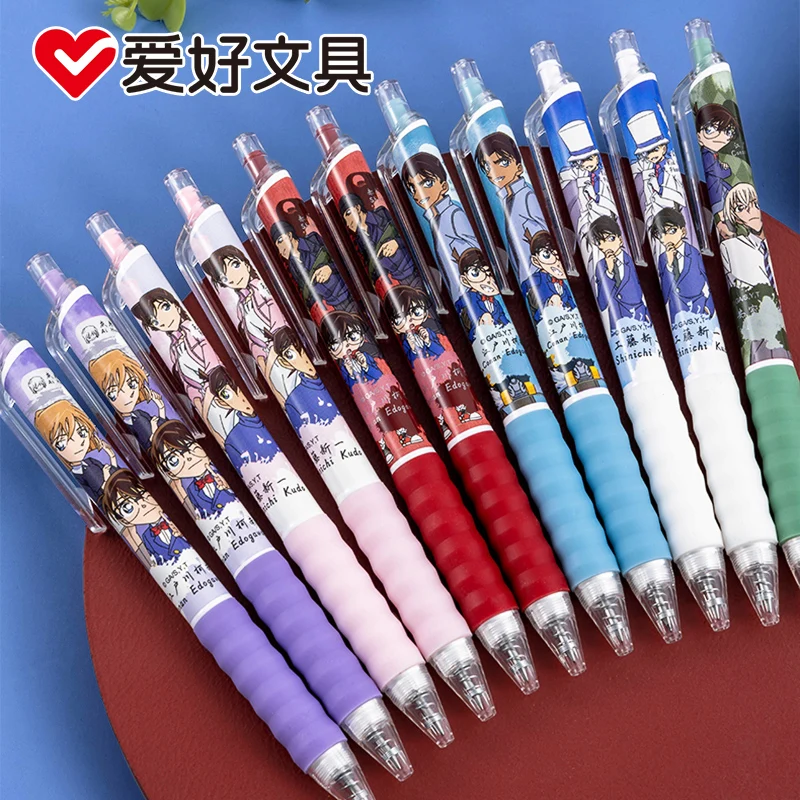 

AIHAO GP2701 CONAN Pressed Gel Pens Retractable 0.5mm Fine Point Black Pens For Journaling Kawaii