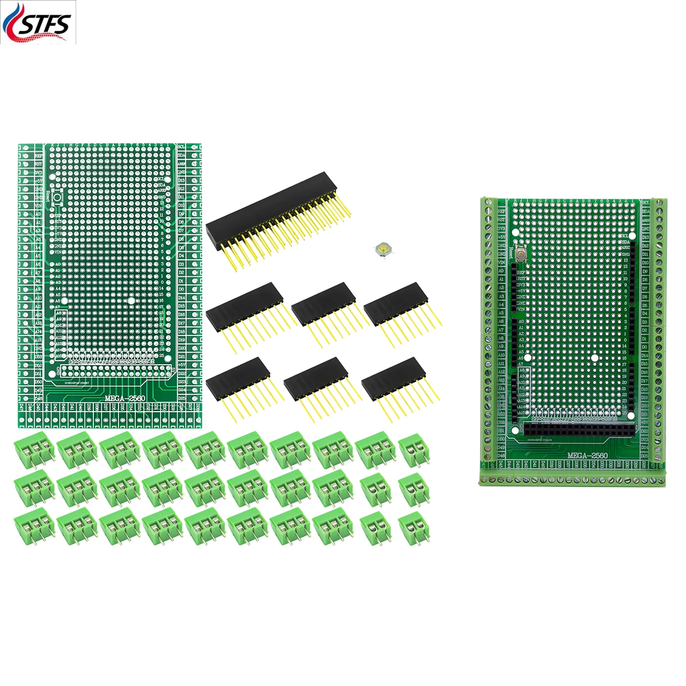 Compatibile Con Mega2560 Kit Scheda Di Schermatura Per Morsettiera A Vite Prototipo Pcb A Doppio Lato Per Arduino Mega 2560 R3