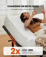 AMADA HOMEFURNISHING Adjustable Bed Frame with Massage Queen Bed Base with 4 USB Ports Under-Bed Night Light Head Foot Incline 2
