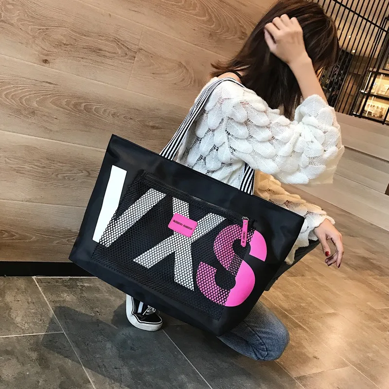 2024 New Arrivals Letter Women Shoulder Bags Trendy Waterproof Tote Beach Bag Large Capacity Female Travel Shopping bags ﻿