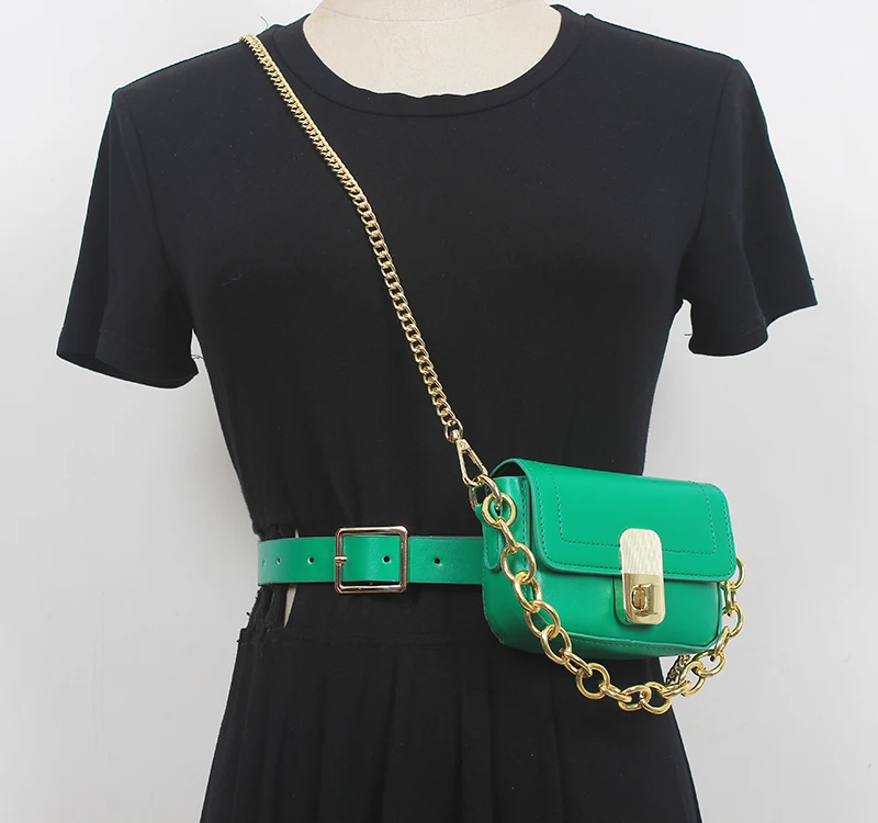 Mini Double Chain Charm Belt/Bag