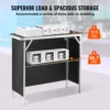 VEVOR Folding Portable Bar Table Tradeshow Podium Table for Party Picnic Exhibition Includes Carrying Case Storage Shelf & Skirt 3