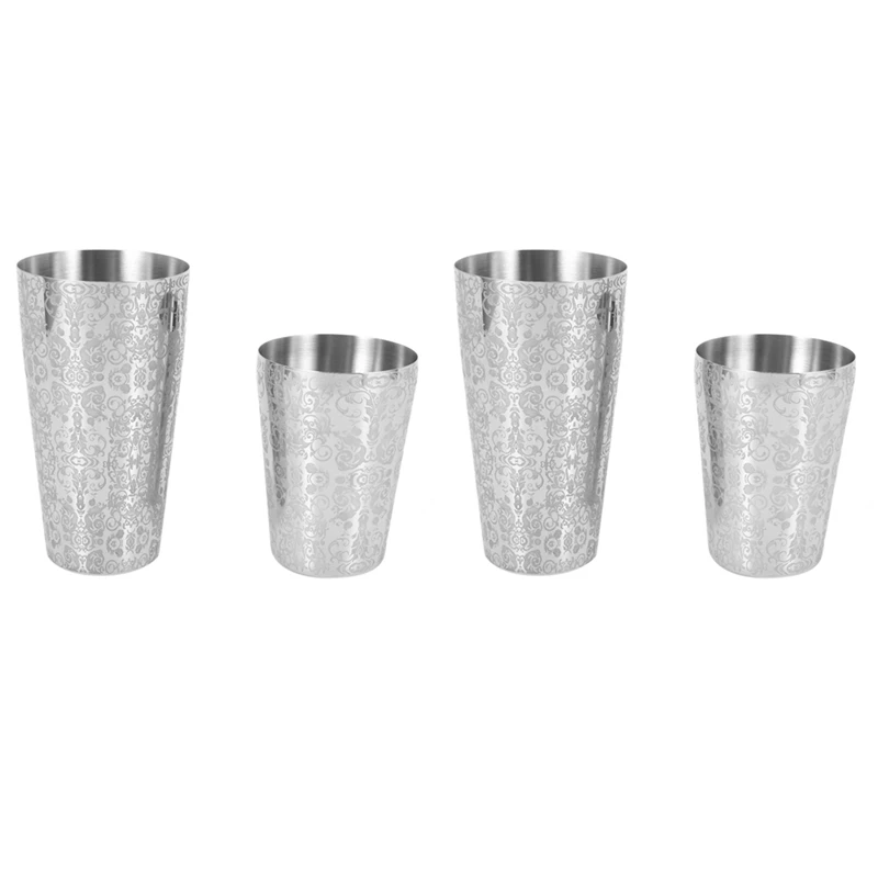 

Hot 2X Cocktail Shaker Boston Shaker 304 Stainless Steel Barra De Ferramentas Engraving Boston Cocktail Shaker Tin Set