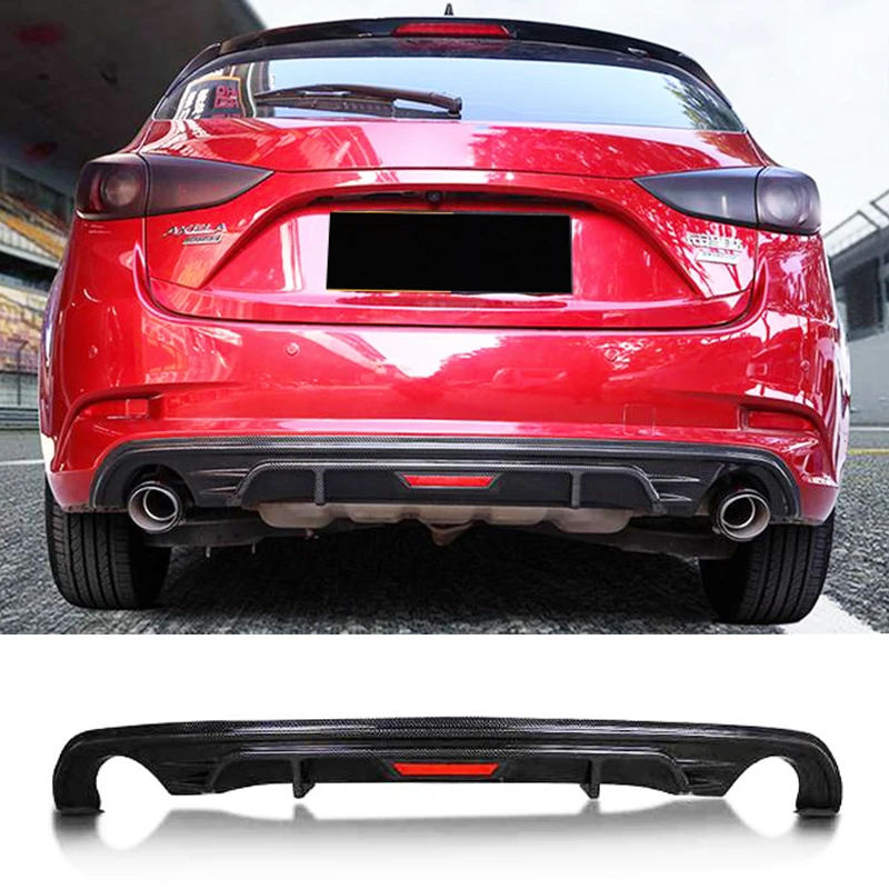For Hatchback Mazda3 Axela Accessories Car Rear Bumper Split Body Kit Spoiler Diffuser