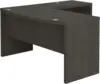 Echo L Shaped Bow Front Office Desk in Charcoal Maple, Modern Computer Table for Home or Professional Wo 1