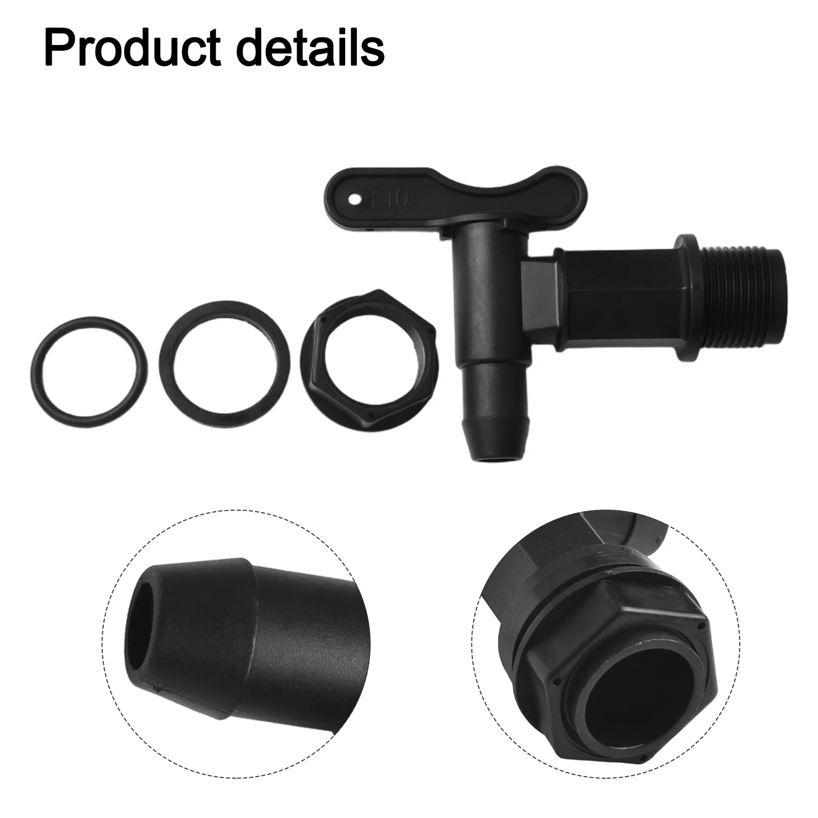 Kunststoff-Wasserhahn für Haus & Garten, Hochwertig, 25,4mm Gewinde, Regenwasser-Absaughahn, IBC-Wasserbehälter-Adapter, Bier-Zapfhahn, Bestseller – Detail 30