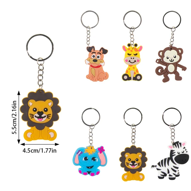 Wholesale Silicone Keychains Cute Cartoon Animal Dog Cat Lion Monkey  Elephant Key Rings For Kids Birthday Party Promotion Gift - AliExpress