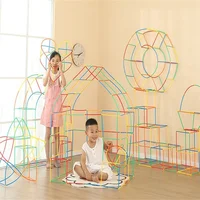 100 Pcs Straw Block Assembly Creative Toy Magic Smart Stick DIY Building Toy Kindergarten Versatile Construction Materials Toys 1